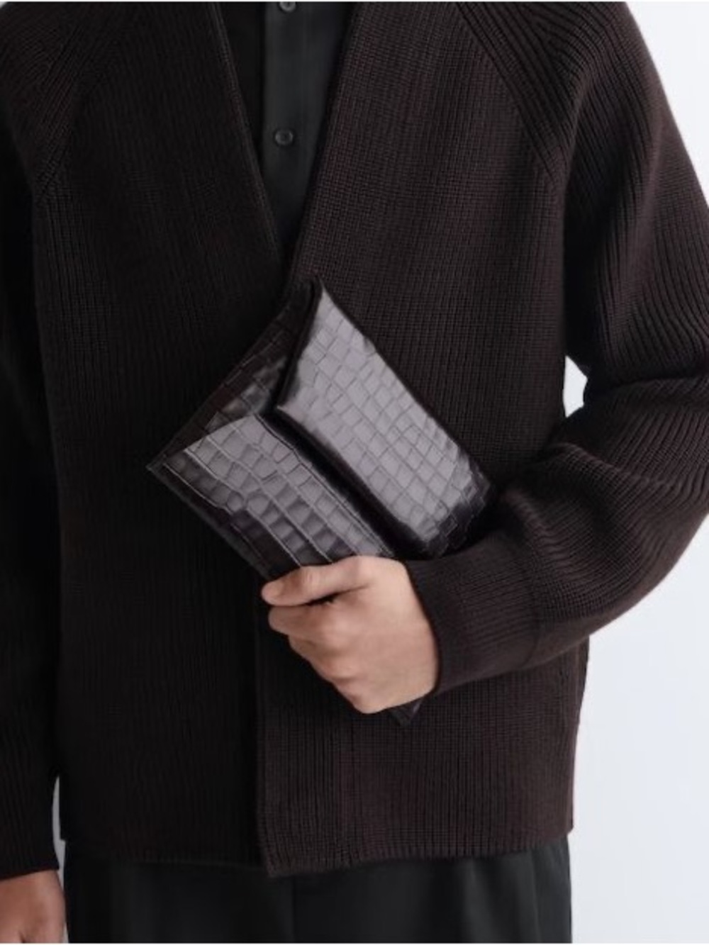 COS croc effect leather pouch
